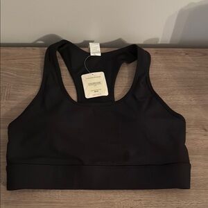 Fabletics Black Racerback Sports Bra Moisture-Wicking Seamless